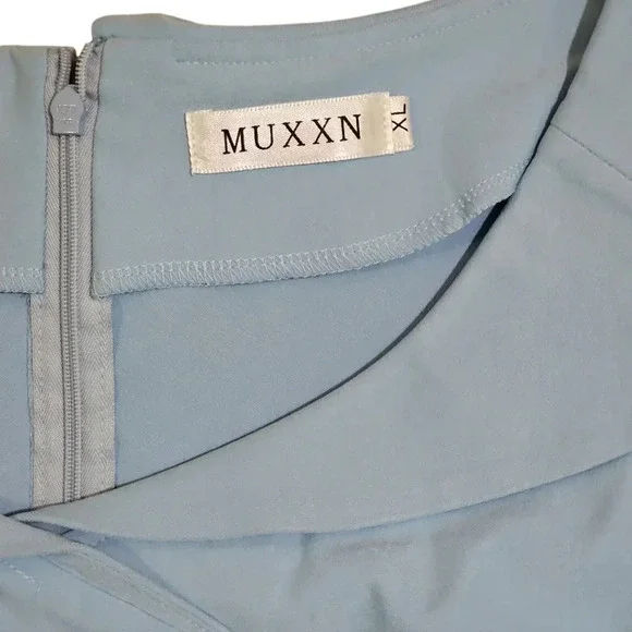 MUXXN Women’s XL Blue Retro Cocktail Dress Double Breasted 60s Vintage Style - Picture 4 of 7